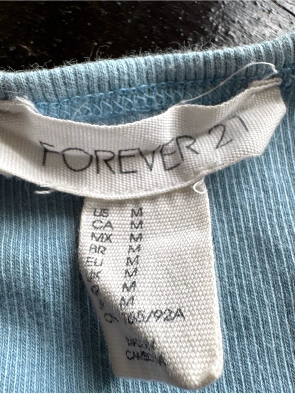 Forever 21 Light Blue Ribbed Racerback Tank Top - Picture 2 of 3